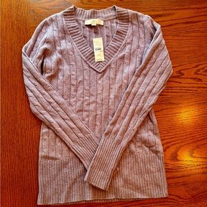 LOFT Women's V-Neck Sweater in Soft Lavender